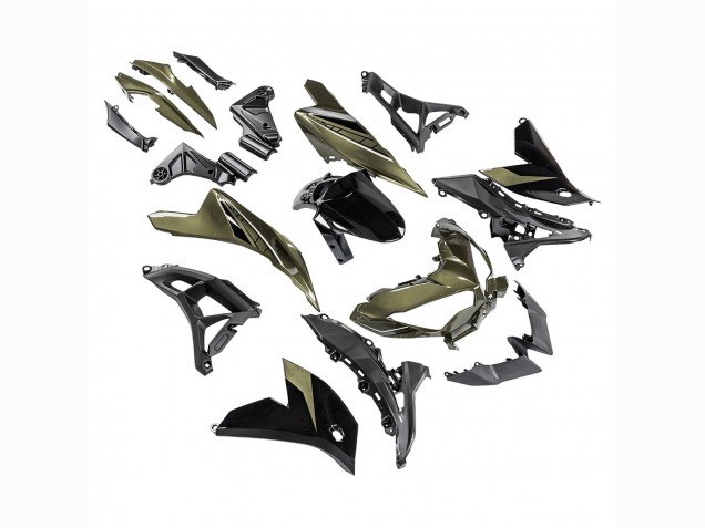 2022-2025 Kawasaki Versys 650 Motorcycle Fairings - Dark Green Black UK Manufacturers