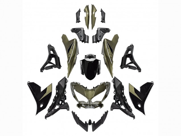 2022-2025 Kawasaki Versys 650 Motorcycle Fairings - Dark Green Black UK Manufacturers