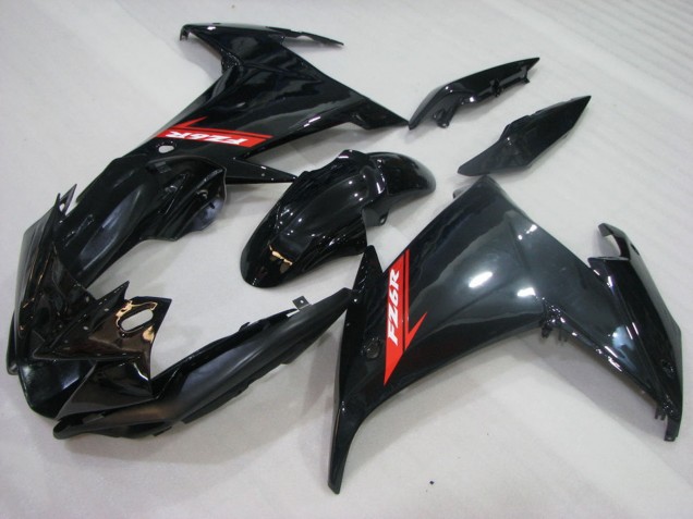 2009-2015 Yamaha FZ6R Motorcycle Fairings - Glossy Black Red UK Manufacturers