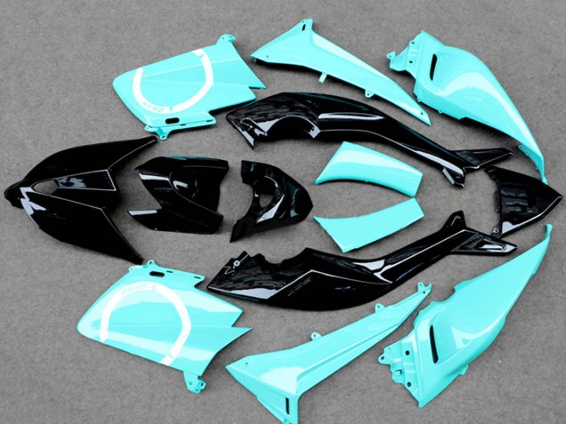 2012-2014 Yamaha TMAX530 Motorcycle Fairings - Light Blue Glossy Black UK Manufacturers
