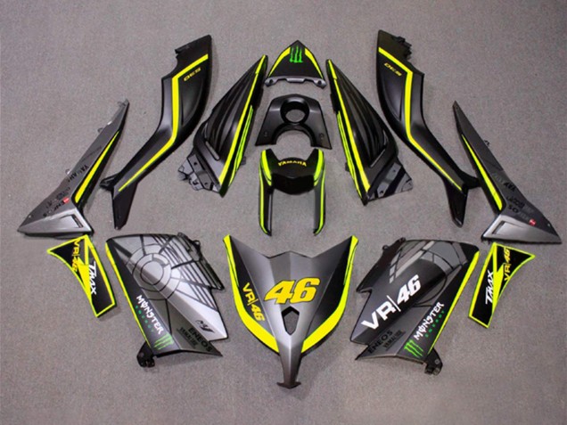 2012-2014 Yamaha TMAX530 Motorcycle Fairings - Matte Grey Yellow Monster 46 UK Manufacturers