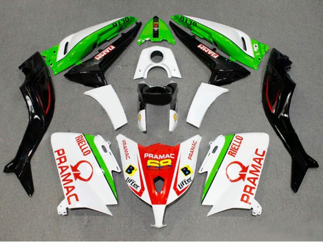 2012-2014 Yamaha TMAX530 Motorcycle Fairings - White Red Green Pramac Fiamm UK Manufacturers