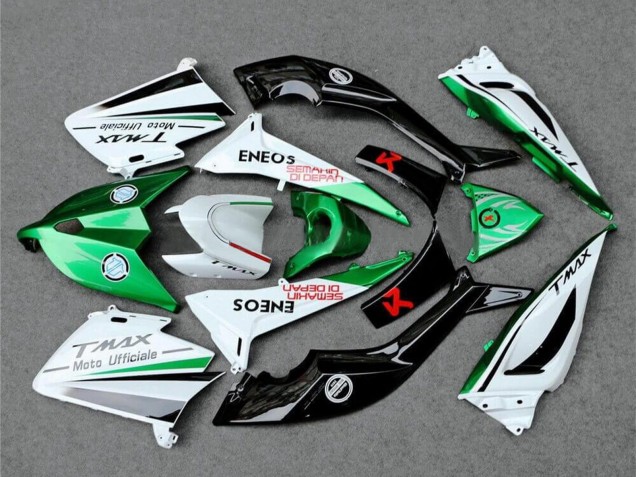 2012-2014 Yamaha TMAX530 Motorcycle Fairings - White Green Black Semakin Didepan ENEOS UK Manufacturers