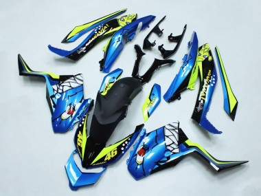 2017-2021 Yamaha XMAX300 Motorcycle Fairings - Blue Yellow Black Shark 46 UK Manufacturers