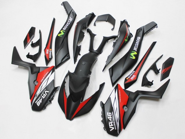 2017-2021 Yamaha XMAX300 Motorcycle Fairings - Matte Black Red MoviStar ENEOS 46 UK Manufacturers