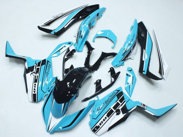 2017-2021 Yamaha XMAX300 Motorcycle Fairings - Sky Blue Glossy Black UK Manufacturers
