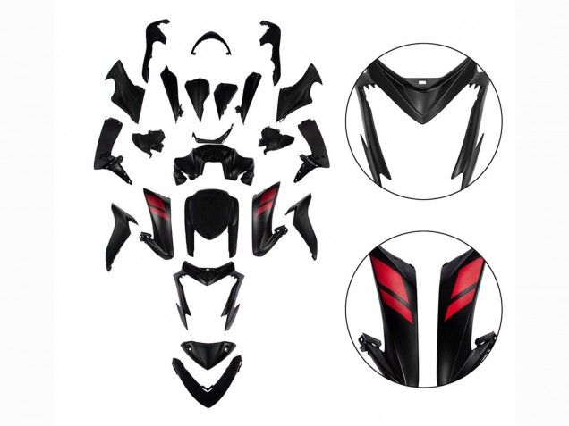 2015-2020 Suzuki GSX-S 1000 Motorcycle Fairings - Black with Red UK Manufacturers