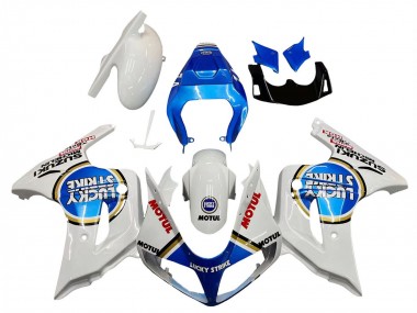 2003-2013 Suzuki SV650 Motorcycle Fairings - White Blue Lucky Strike Motul UK Manufacturers