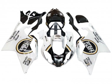 2003-2006 Aprilia RSV1000 Motorcycle Fairings - White Black Lucky Strike Motul Michelin UK Manufacturers
