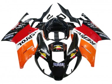 2003-2006 Aprilia RSV1000 Motorcycle Fairings - Orange White Red Black Repsol UK Manufacturers