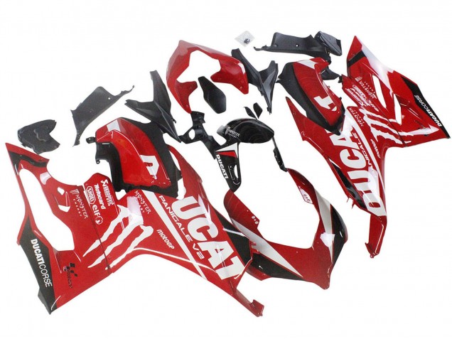 2020-2024 Ducati Panigale V2 Motorcycle Fairings - Red Glossy Black Monster Corse UK Manufacturers