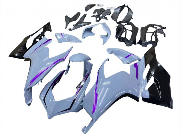 2020-2024 Ducati Panigale V2 Motorcycle Fairings - Glossy Grey Purple Glossy Black UK Manufacturers