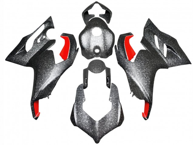 2020-2024 Ducati Panigale V2 Motorcycle Fairings - Black Forged Carbon Fiber Style Red UK Manufacturers