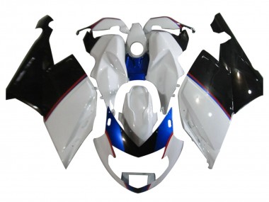 2005-2010 BMW K1200S Motorcycle Fairings - White Blue Glossy Black UK Manufacturers
