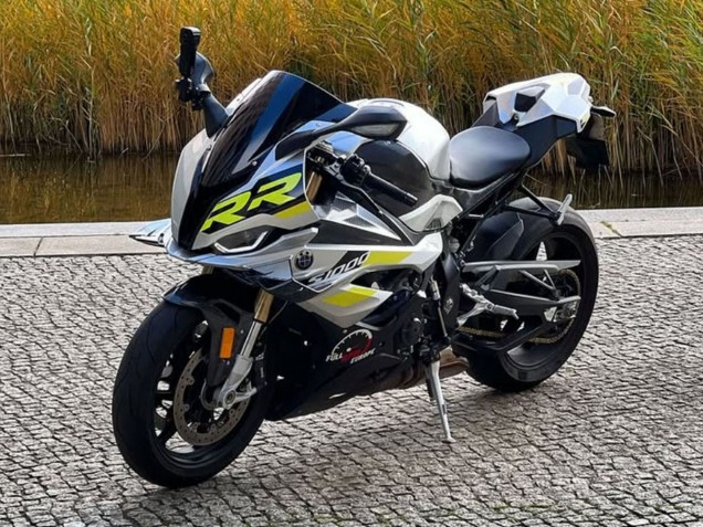2023-2024 BMW S1000RR Motorcycle Fairings - Silver Yellow Carbon Fiber UK Manufacturers