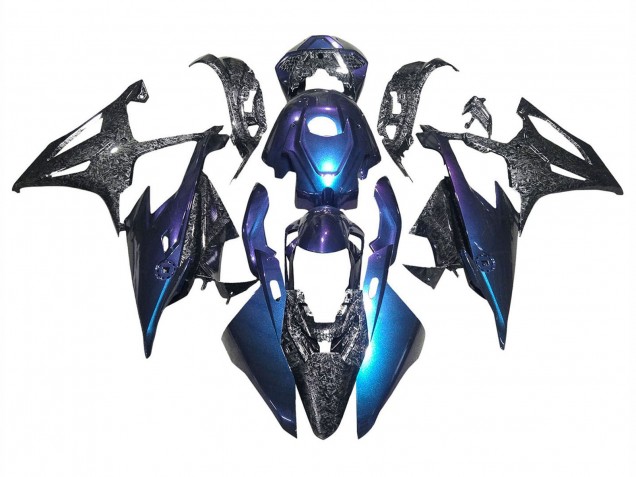 2019-2022 BMW S1000RR Motorcycle Fairings - Gradient Blue Purple Forged Carbon Fiber UK Manufacturers