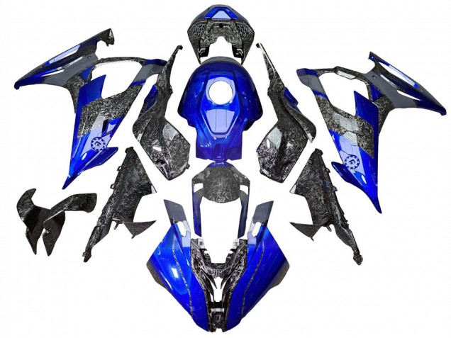 2019-2022 BMW S1000RR Motorcycle Fairings - Blue Forged Carbon Fiber UK Manufacturers