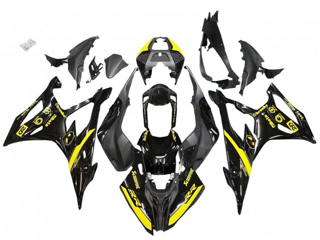2019-2022 BMW S1000RR Motorcycle Fairings - Glossy Black Yellow UK Manufacturers