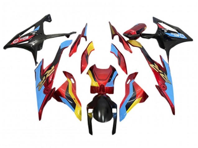 2019-2022 BMW S1000RR Motorcycle Fairings - Light Blue Red Gold UK Manufacturers