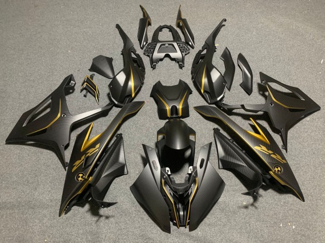 2019-2022 BMW S1000RR Motorcycle Fairings - Black Gold Carbon Fiber UK Manufacturers