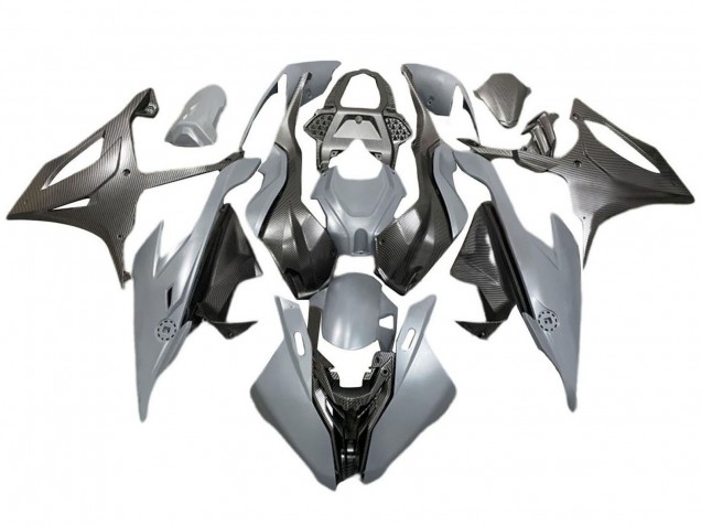 2019-2022 BMW S1000RR Motorcycle Fairings - Grey Black Carbon Fiber UK Manufacturers