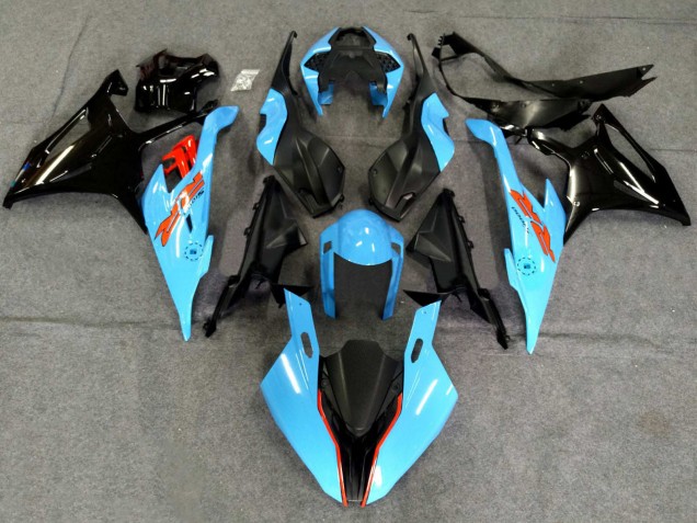 2019-2022 BMW S1000RR Motorcycle Fairings - Black Light Blue UK Manufacturers