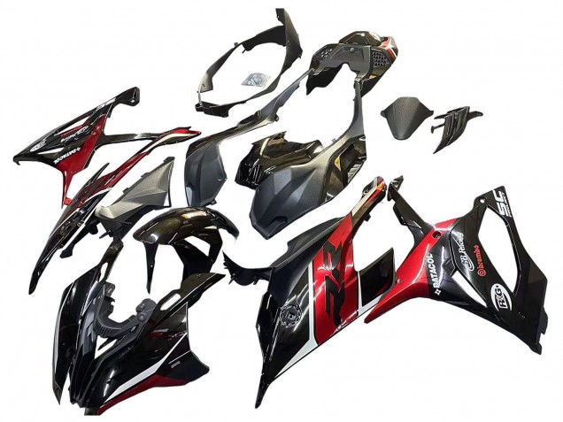 2019-2022 BMW S1000RR Motorcycle Fairings - Black Dark Red UK Manufacturers