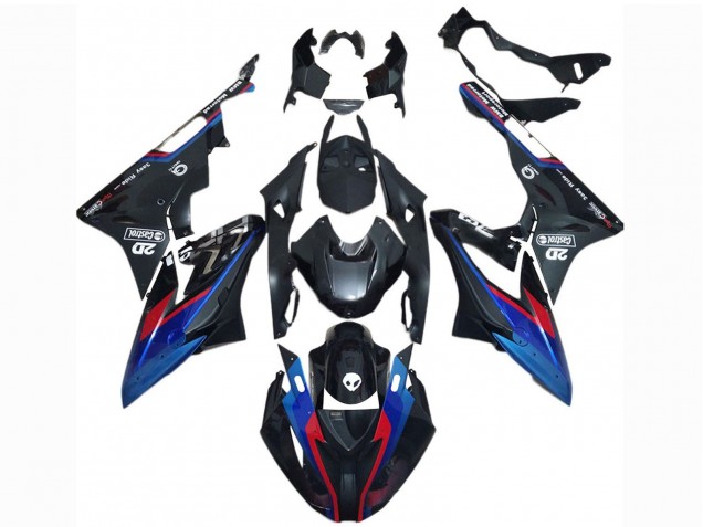 2017-2018 BMW S1000RR Motorcycle Fairings - Blue Red Glossy Black Castrol UK Manufacturers