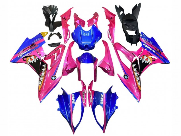 2017-2018 BMW S1000RR Motorcycle Fairings - Pink Blue Yellow Shark UK Manufacturers