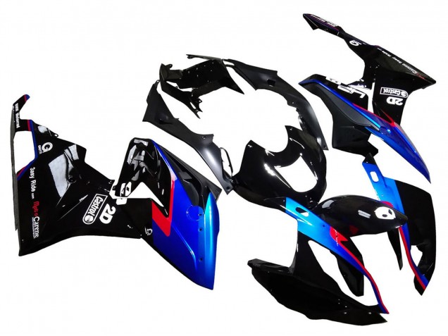2015-2016 BMW S1000RR Motorcycle Fairings - Red Blue Black Glossy Black UK Manufacturers