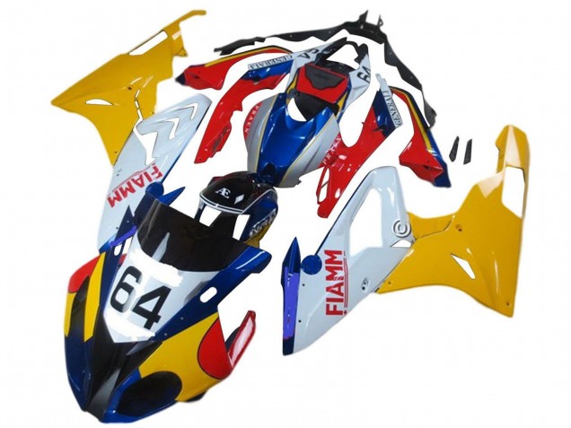 2015-2016 BMW S1000RR Motorcycle Fairings - Yellow White Blue Fiamm 64 UK Manufacturers