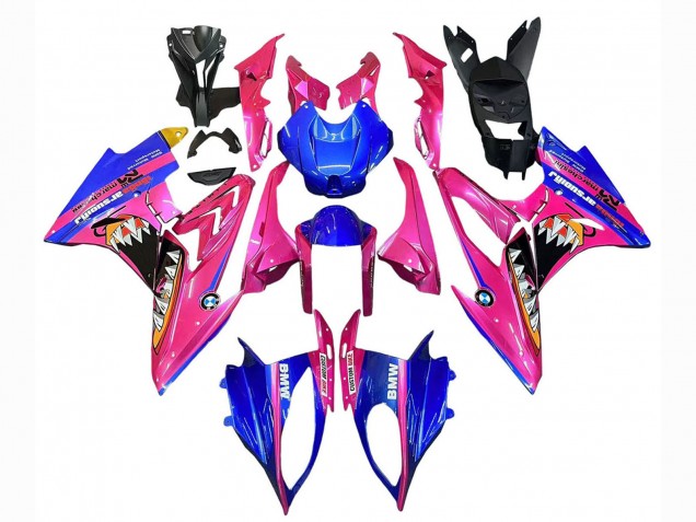 2015-2016 BMW S1000RR Motorcycle Fairings - Pink Blue Shark UK Manufacturers