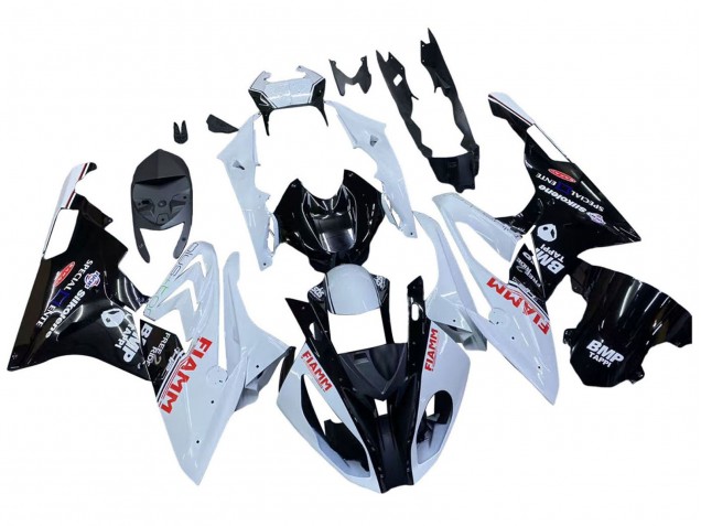2015-2016 BMW S1000RR Motorcycle Fairings - White Glossy Black Fiamm UK Manufacturers