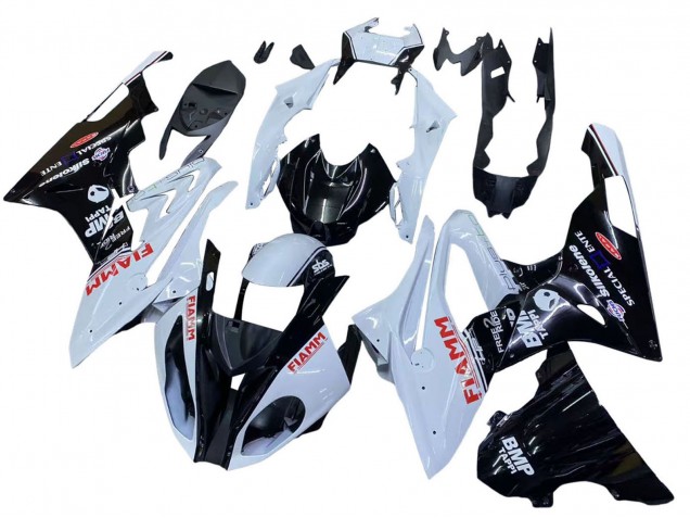 2015-2016 BMW S1000RR Motorcycle Fairings - White Glossy Black Fiamm UK Manufacturers
