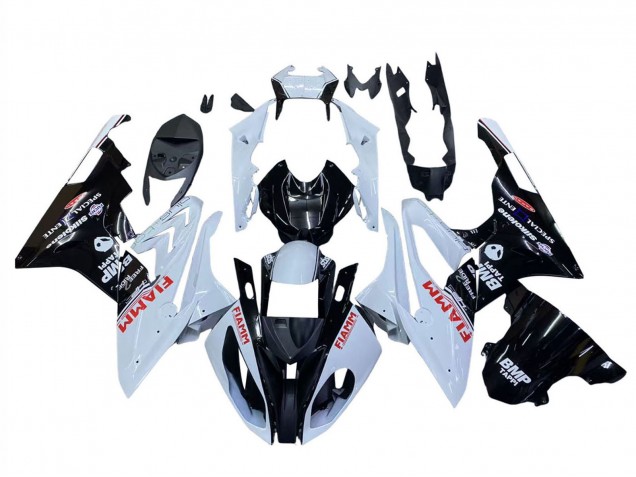 2015-2016 BMW S1000RR Motorcycle Fairings - White Glossy Black Fiamm UK Manufacturers