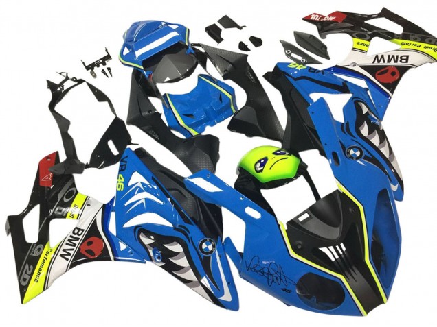 2009-2014 BMW S1000RR Motorcycle Fairings - Blue Yellow Red Black Shark VR 46 UK Manufacturers