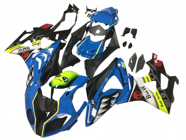 2009-2014 BMW S1000RR Motorcycle Fairings - Blue Yellow Red Black Shark VR 46 UK Manufacturers