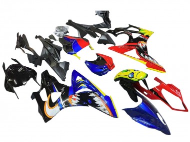 2009-2014 BMW S1000RR Motorcycle Fairings - Red Blue Yellow Shark UK Manufacturers