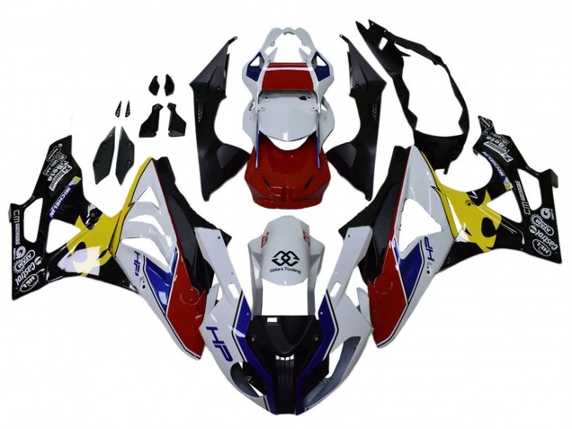 2009-2014 BMW S1000RR Motorcycle Fairings - White Red Yellow Black Castrol UK Manufacturers
