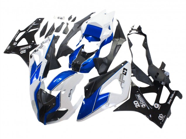 2009-2014 BMW S1000RR Motorcycle Fairings - White Blue Glossy Black Castrol UK Manufacturers