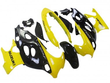 2004-2006 Suzuki GSX600F/GSX750F Motorcycle Fairings - Glossy Black Yellow UK Manufacturers