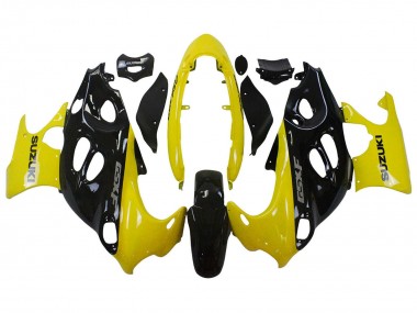 2004-2006 Suzuki GSX600F/GSX750F Motorcycle Fairings - Glossy Black Yellow UK Manufacturers