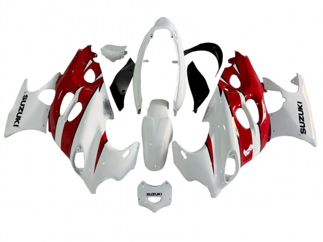 2004-2006 Suzuki GSX600F/GSX750F Motorcycle Fairings - White Red UK Manufacturers