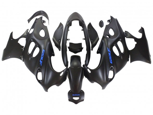 2004-2006 Suzuki GSX600F/GSX750F Motorcycle Fairings - Matte Black with Blue Logo UK Manufacturers
