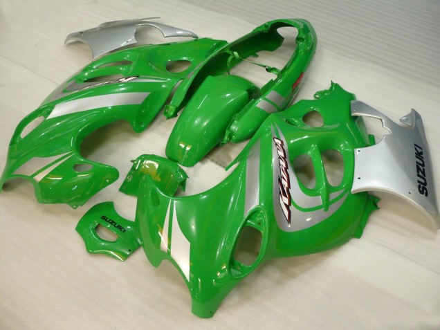 2004-2006 Suzuki GSX600F/GSX750F Motorcycle Fairings - Green Silver Katana UK Manufacturers