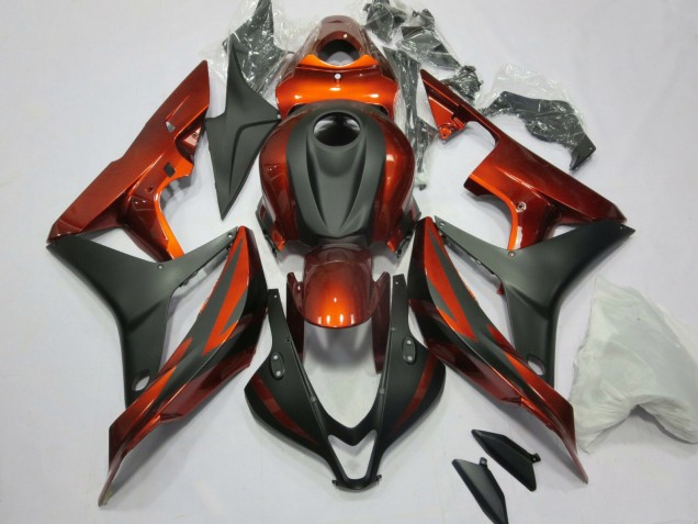 2007-2008 Honda CBR600RR Motorcycle Fairing Kits - Orange Matte Black UK Manufacturers