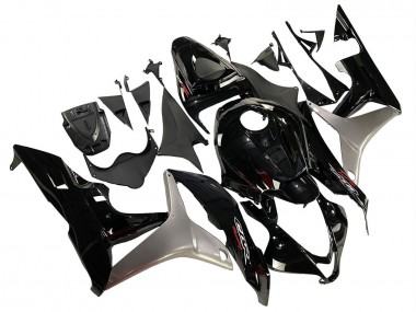 2007-2008 Honda CBR600RR Motorcycle Fairing Kits - Silver Glossy Black UK Manufacturers