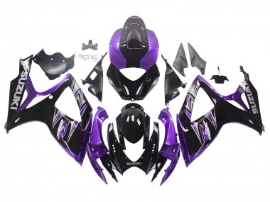 2006-2007 Suzuki GSXR 600 / GSXR 750 Motorcycle Fairing Kits - Purple Glossy Black UK Manufacturers