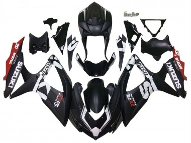 2008-2010 Suzuki GSXR 600 / GSXR 750 Motorcycle Fairings - Matte Black Red White UK Manufacturers