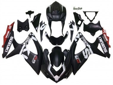 2008-2010 Suzuki GSXR 600 / GSXR 750 Motorcycle Fairings - Matte Black Red White UK Manufacturers